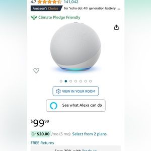 1 or 2 for $50 4th gen Amazon Alexa dot